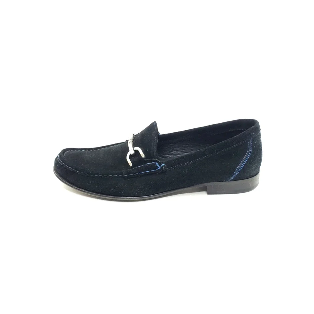 Donald J Pliner Nadim Mens Horsebit Loafers Black Suede Leather Size 10
